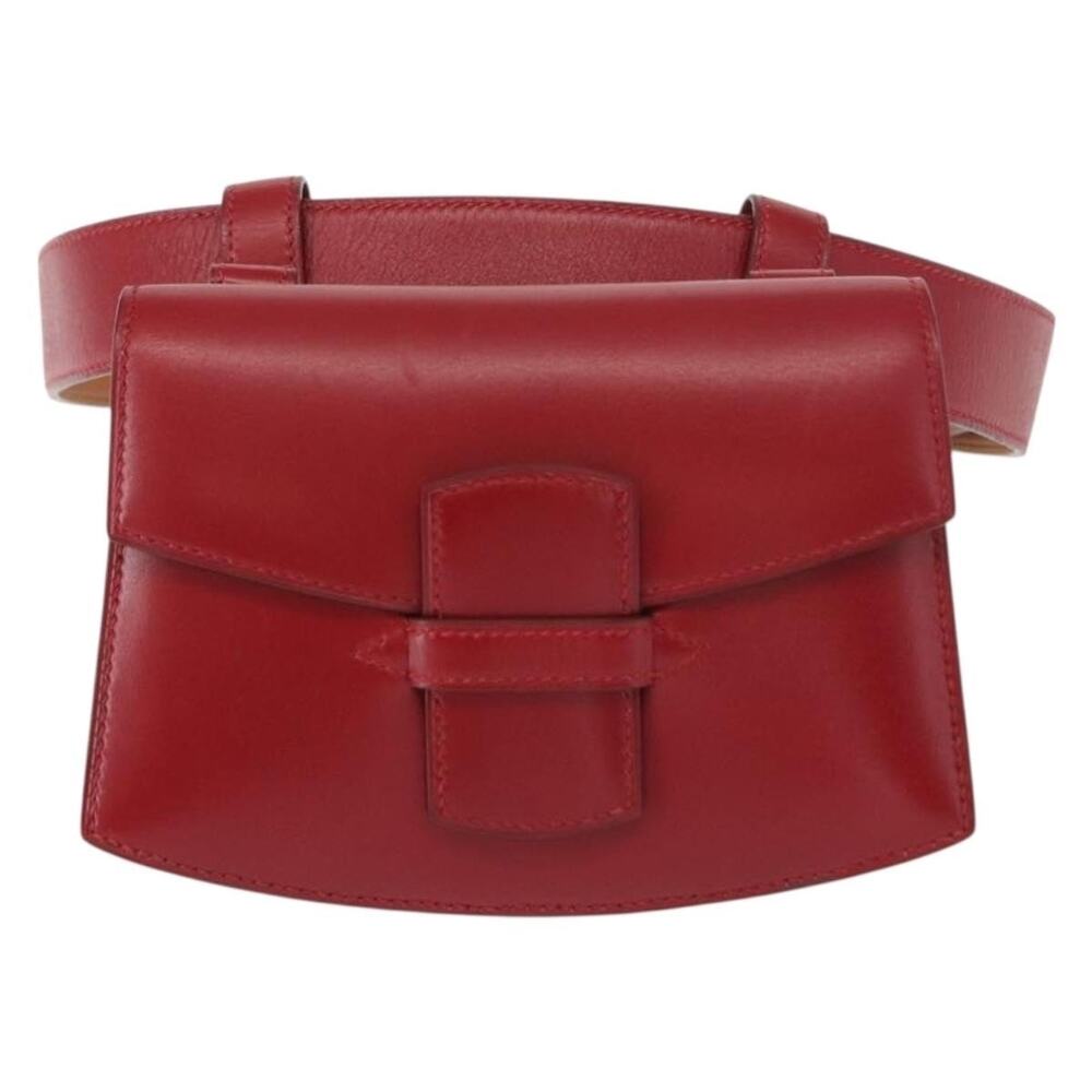 Hermes Leather Waist Bag Red
